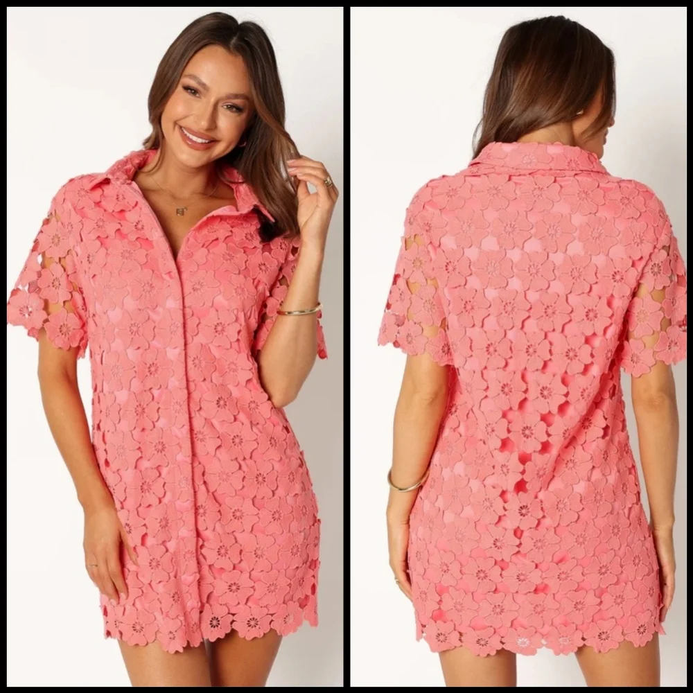 EUC Petal & Pup Tallie Mini Dress in Watermelon - Picture 2 of 16